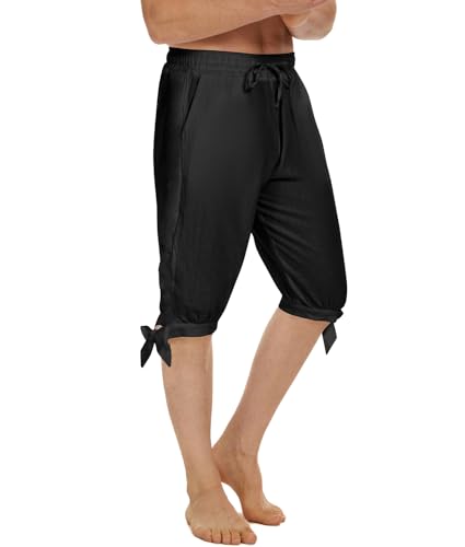 Herren Knöchel-Bänderhose Mittelalter Wikinger Navigator Pirat Kostüm Hose Renaissance Gothic Hose, Schwarz-kurz, XX-Large Herren Knöchel-Bänderhose Mittelalter Wikinger Navigator Pirat Kostüm Hose Renaissance Gothic Hose, Schwarz-kurz, XX-Large von WISHU