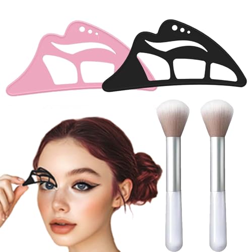2 Stück Lidschatten Schablone WISIRENT, Eyeliner Schablone Lidschattenvorlage Silikon Eyeliner Schablonen, Wiederverwendbares Lidschatten Hilfstool, Eyeshadow Template mit Make Up Pinsel für Eyeliner 2 Stück Lidschatten Schablone WISIRENT, Eyeliner Schablone Lidschattenvorlage Silikon Eyeliner Schablonen, Wiederverwendbares Lidschatten Hilfstool, Eyeshadow Template mit Make Up Pinsel für Eyeliner von WISIRENT