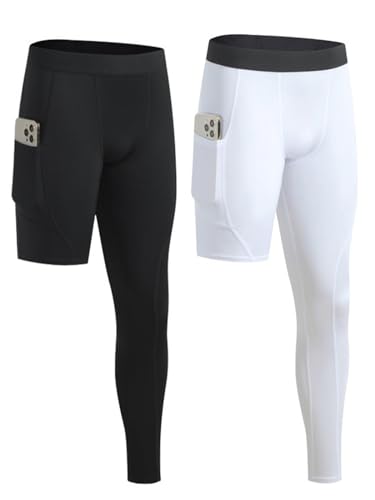 WISREMT Herren Kompressionshose 3/4 Einbein Strumpfhose Athletische Base Layer Leggings zum Laufen Yoga Basketball, 2er Pack WISREMT Herren Kompressionshose 3/4 Einbein Strumpfhose Athletische Base Layer Leggings zum Laufen Yoga Basketball, 2er Pack von WISREMT