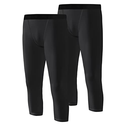 WISREMT Jungen Jugend Kompression Leggings 3/4 Tights Base Layer Sport Running Capris Kinder Hosen für Workout Training von WISREMT