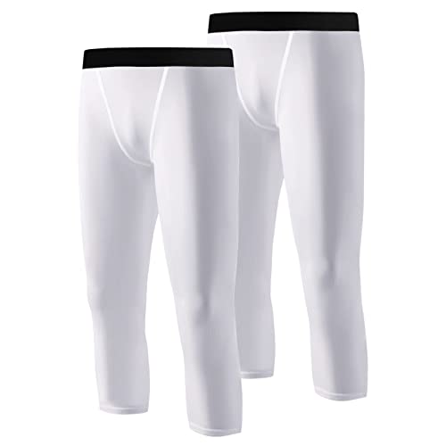 WISREMT Jungen Jugend Kompression Leggings 3/4 Tights Base Layer Sport Running Capris Kinder Hosen für Workout Training von WISREMT