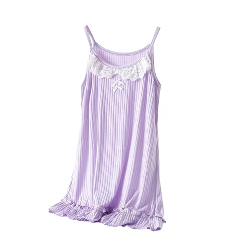 WISREMT Mädchen Nachthemd Sommer Schlafkleid Spaghettiträger Slip Kleider Einfarbig Nachtwäsche Nachthemd Kleinkind Kleine Teenager Mädchen Alter 3-16 Jahre von WISREMT