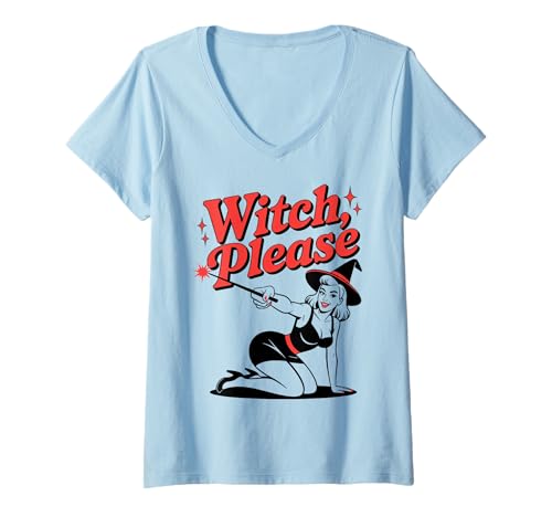 Damen Witch Please - Witches Costume - Halloween Hexen Kostüm T-Shirt mit V-Ausschnitt Damen Witch Please - Witches Costume - Halloween Hexen Kostüm T-Shirt mit V-Ausschnitt von WITCH PLEASE X Witches Costume - Halloween