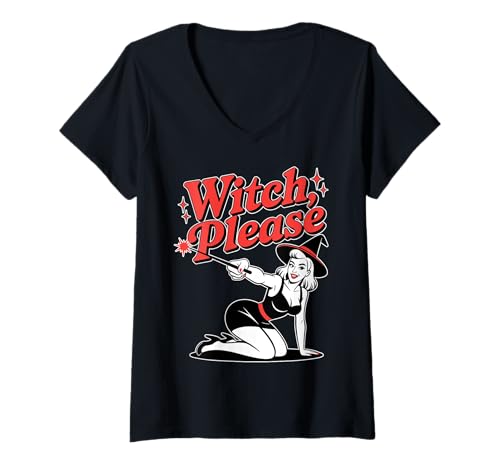 Damen Witch Please - Witches Costume - Halloween Hexen Kostüm T-Shirt mit V-Ausschnitt Damen Witch Please - Witches Costume - Halloween Hexen Kostüm T-Shirt mit V-Ausschnitt von WITCH PLEASE X Witches Costume - Halloween