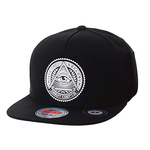 WITHMOONS Baseballmütze Mützen Caps Kappe Snapback Hat Illuminati Patch Hip Hop Baseball Cap AL2344 (Black) von WITHMOONS