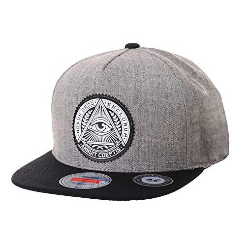 WITHMOONS Baseballmütze Mützen Caps Kappe Snapback Hat Illuminati Patch Hip Hop Baseball Cap AL2344 (Grey) von WITHMOONS