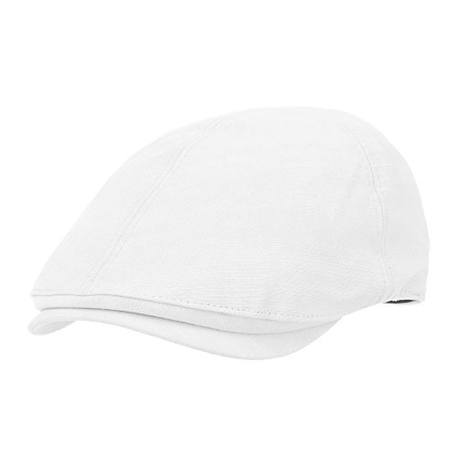 WITHMOONS Schlägermütze Golfermütze Schiebermütze Simple Newsboy Hat Flat Cap SL3026 (White) von WITHMOONS