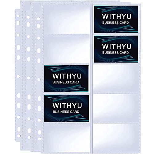 WITHYU Visitenkartenhülle A4 mit 10 Fächern,120 Pack 2400 Taschen Visitenkartenhüllen Binderblätter, Ultra-Clear Visitenkartenblätter mit 11 Löchern, Doppelseitige Kreditkartenblätter WITHYU Visitenkartenhülle A4 mit 10 Fächern,120 Pack 2400 Taschen Visitenkartenhüllen Binderblätter, Ultra-Clear Visitenkartenblätter mit 11 Löchern, Doppelseitige Kreditkartenblätter von WITHYU