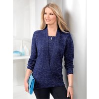 Witt Weiden Damen 2-in-1-Pullover blau-meliert von Witt