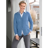 Witt Weiden Damen Ajourstrickjacke mittelblau von Witt