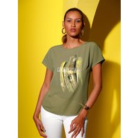 Witt Weiden Damen Bluse khaki-goldfarben-bedruckt von Witt