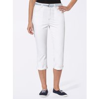 Witt Damen Caprijeans inkl. Glitzer-Gürtel, Stretch-Qualität, weiß von Witt