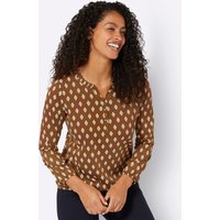 Witt Weiden Damen Druck-Shirt cognac-ecru-bedruckt von Witt