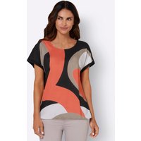 Witt Weiden Damen Druckbluse mandarine-schwarz-bedruckt von Witt