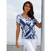 Witt Weiden Damen Druckbluse royalblau-ecru-bedruckt von Witt