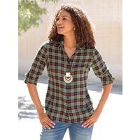 Witt Weiden Damen Flanell-Bluse oliv-rostrot-kariert von Witt