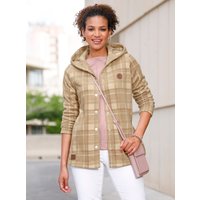 Witt Weiden Damen Fleece-Jacke beige-hortensie-kariert von Witt