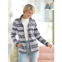 Witt Weiden Damen Fleece-Jacke ecru-anthrazit-bedruckt von Witt