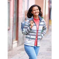 Witt Damen Fleece-Jacke, rauchblau-hellgrau-gemustert von Witt