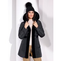 Witt Damen Jacke mit Fell-Imitat-Akzenten, schwarz von Witt