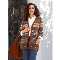 Witt Weiden Damen Jacquard-Strickjacke marine-cognac-gemustert von Witt