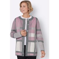 Witt Weiden Damen Jacquard-Strickjacke mauve-grau-gemustert von Witt