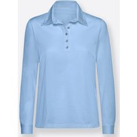 Witt Weiden Damen Langarm-Poloshirt eisblau von Witt