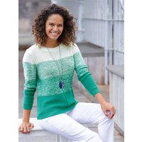 Witt Weiden Damen Langarm-Pullover ecru-smaragd-meliert von Witt