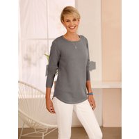 Witt Weiden Damen Baumwollpullover grau-meliert von Witt