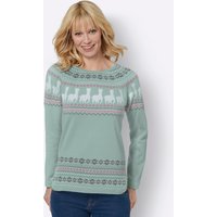 Witt Weiden Damen Langarm-Pullover kalkmint-ecru-gemustert von Witt