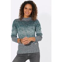 Witt Weiden Damen Langarm-Pullover petrol-jade-meliert von Witt