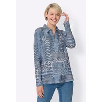 Witt Weiden Damen Langarm-Shirt bleu-grau-bedruckt von Witt