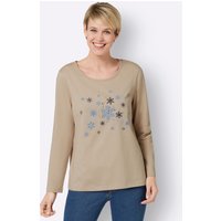 Witt Weiden Damen Langarmshirt beige-himmelblau von Witt