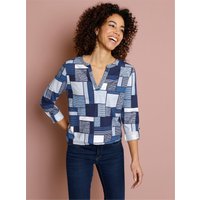 Witt Weiden Damen Langarmshirt marine-hellblau-bedruckt von Witt