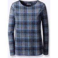 Witt Weiden Damen Langarmshirt mittelblau-schwarz-kariert von Witt