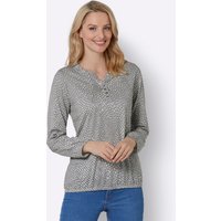 Witt Weiden Damen Langarmshirt steingrau-ecru-bedruckt von Witt