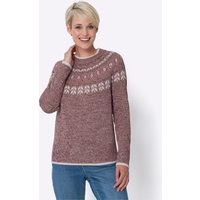 Witt Weiden Damen Norwegerpullover bordeaux-altrosa-meliert von Witt