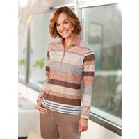 Witt Weiden Damen Poloshirt cognac-taupe-geringelt von Witt