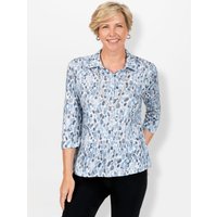 Witt Weiden Damen Poloshirt eisblau-steingrau-bedruckt von Witt