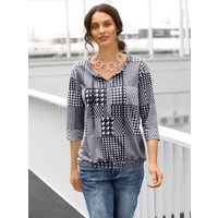 Witt Damen Print-Shirt, marine-ecru-bedruckt von Witt