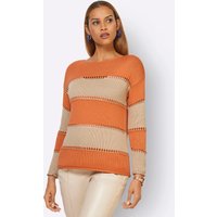 Witt Weiden Damen Pullover beige-mandarine-gestreift von Witt