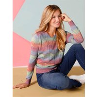 Witt Weiden Damen V-Ausschnitt-Pullover flamingo-flieder-gemustert von Witt