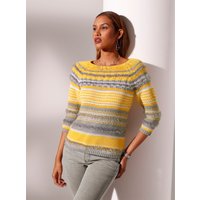 Witt Weiden Damen Pullover gelb-steingrau-geringelt von Witt