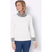 Witt Weiden Damen Rollkragenpullover ecru-schwarz-gemustert von Witt