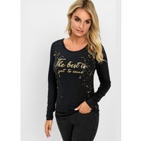 Witt Weiden Damen Shirt schwarz-goldfarben-bedruckt von Witt