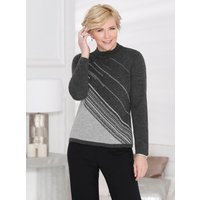 Witt Weiden Damen Stehkragenpullover anthrazit-grau-gemustert von Witt