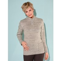 Witt Damen Stehkragenpullover aus Merino-Wolle, sand-dunkeltaupe-meliert von Witt