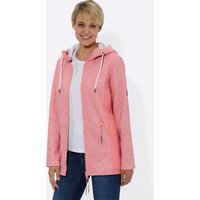 Witt Damen Strickfleecejacke mit formgebenden Nähten, flamingo-weiß-meliert von Witt