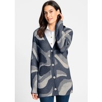 Witt Weiden Damen Strickjacke rauchblau-gemustert von Witt