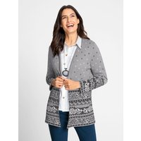 Witt Weiden Damen Strickjacke steingrau-anthrazit-gemustert von Witt